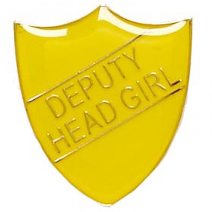 DEPUTY HEAD GIRL SHIELD BADGE - 4 COLOURS - 22MM X 25MM
